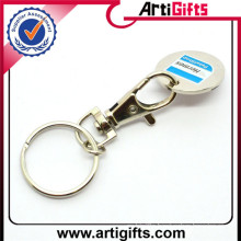 Gold plating metal trolley coin keychain super market zinc alloy coin